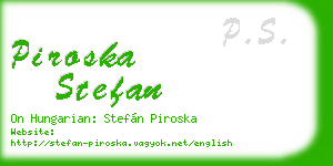 piroska stefan business card